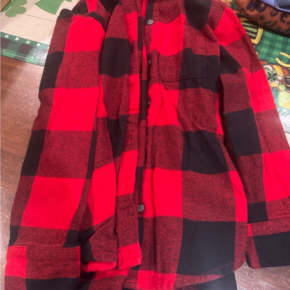 Old Navy Red and Black Plaid Shirt